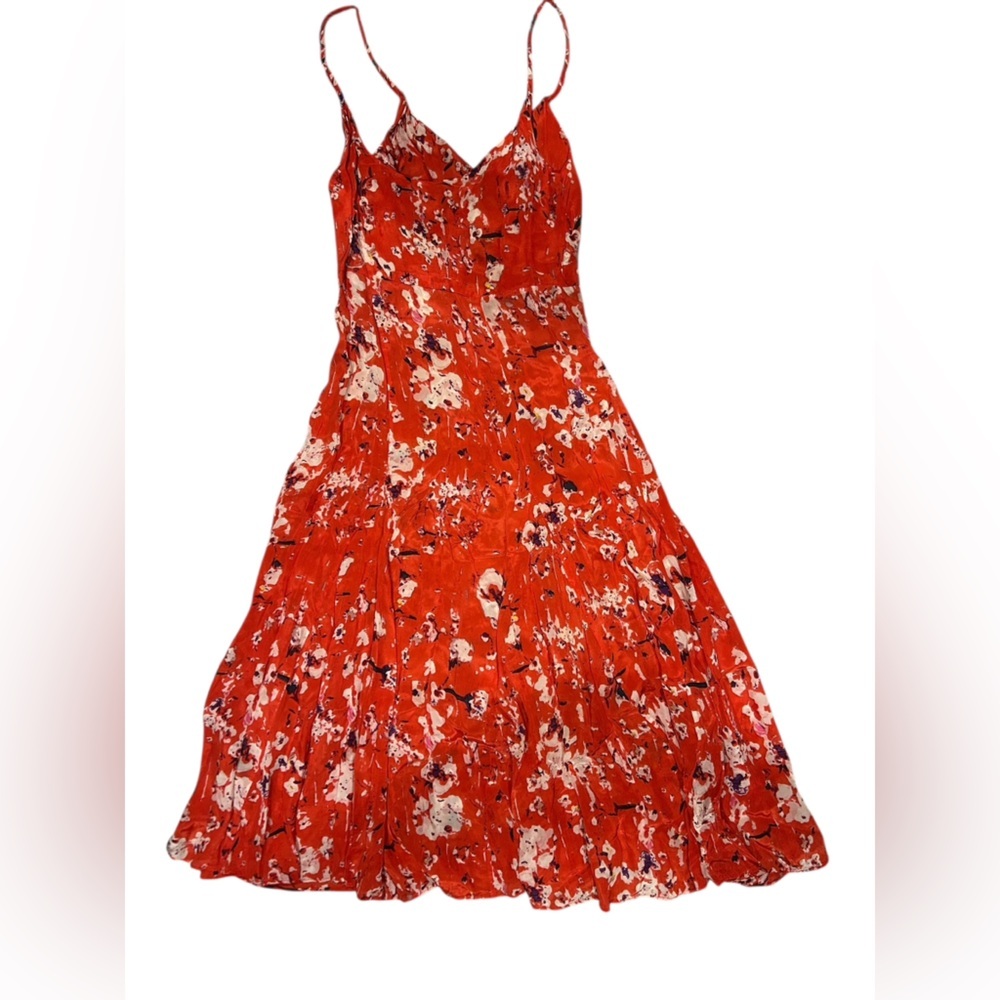 Lily and Lionel & Free PeopleGodet Slip Dress Floral Red Maxi - Picture 3 of 5